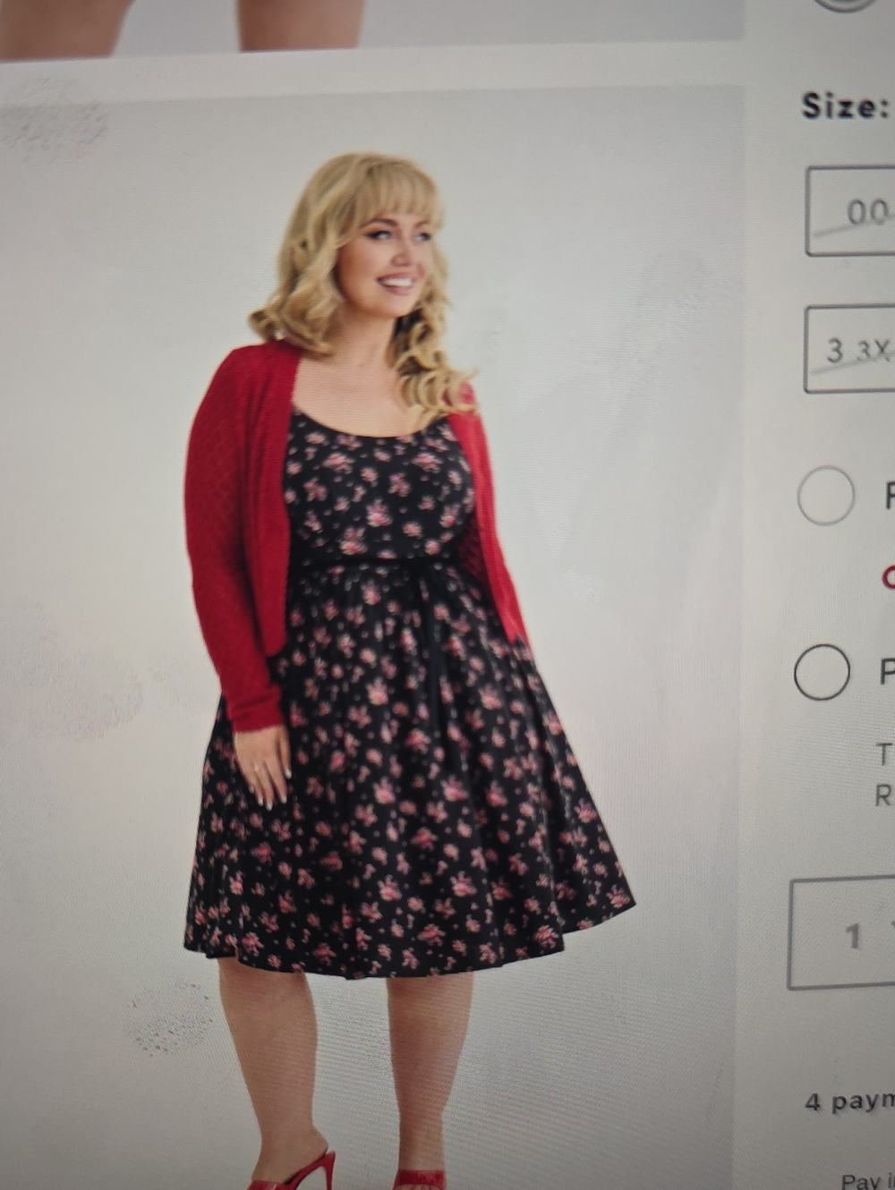 Torrid Retro Chic Belted Swing Floral Dress Size 1 - Picture 7 of 7